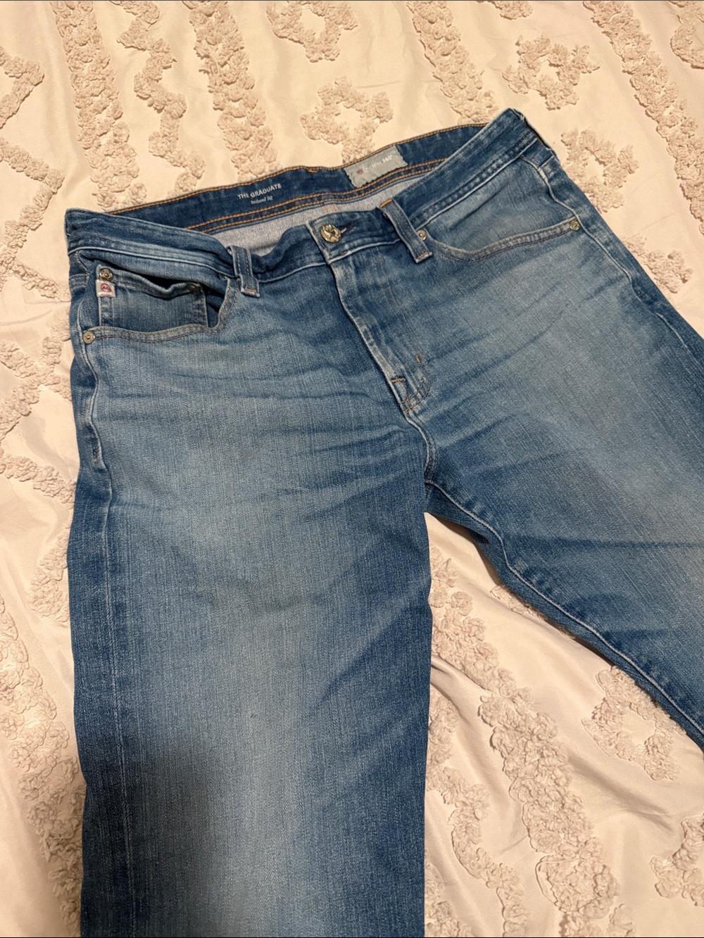 AG Adriano Goldschmied Men's Slim Straight Jeans in Blue Wash